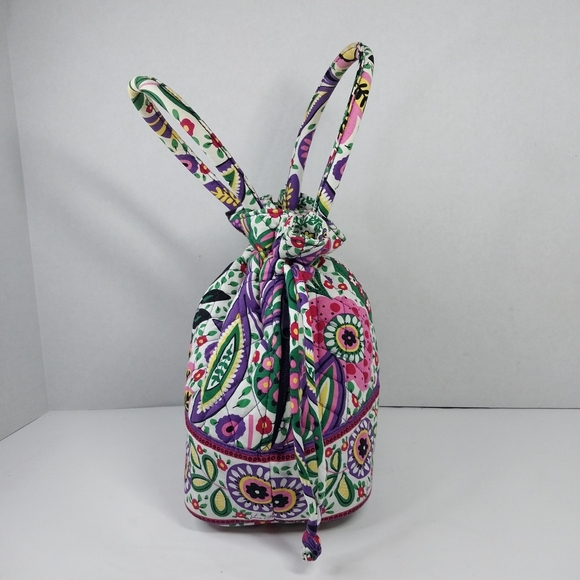 Vera Bradley Emma Viva La Vera Quilted Bucket Tote Bag Drawstring Hand Purse - Picture 6 of 15